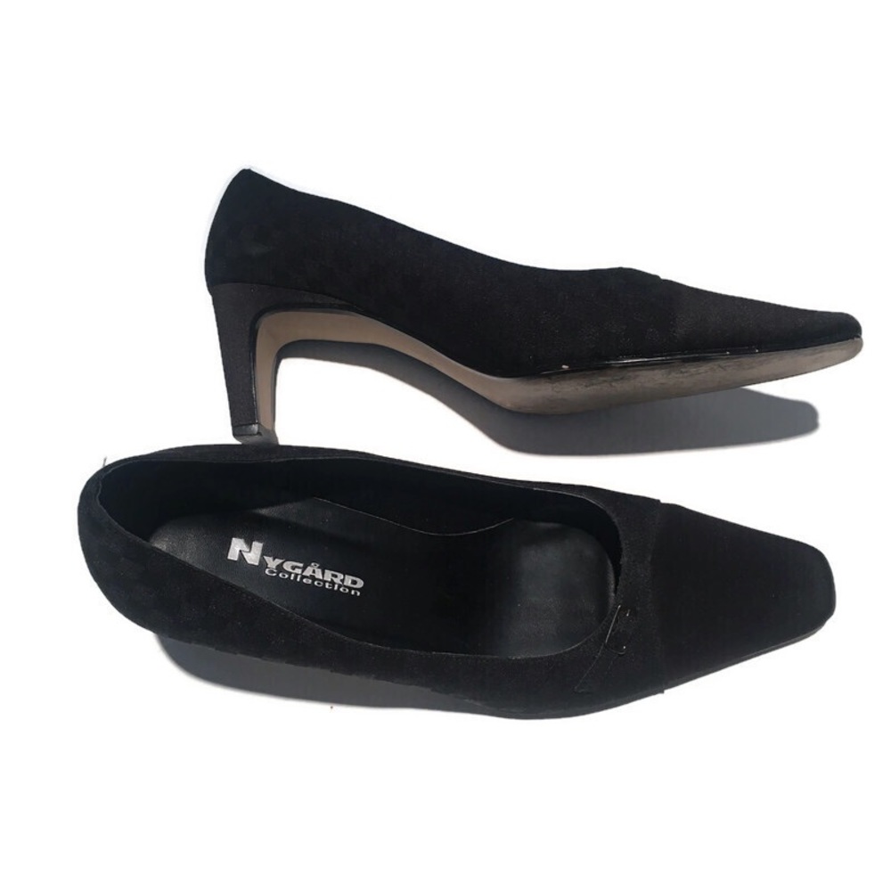 Nygard black on black checked pumps 8 1/2